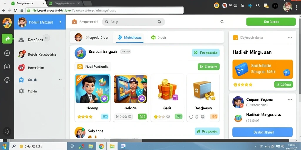 Sesi permainan yang seru dengan banyak pilihan.